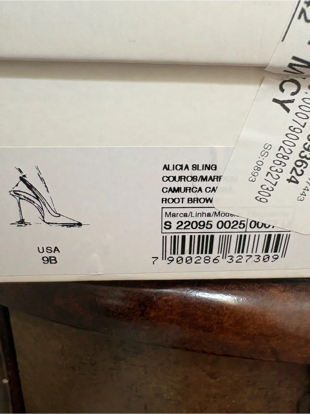 Schutz Alicia Sling Suede Slingback Pumps Root Brown 9 NIB and dustbag